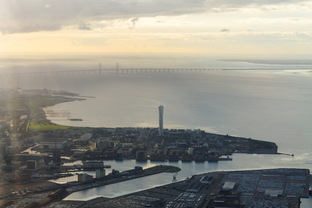 瑞典马尔默市的鸟瞰图图片下载