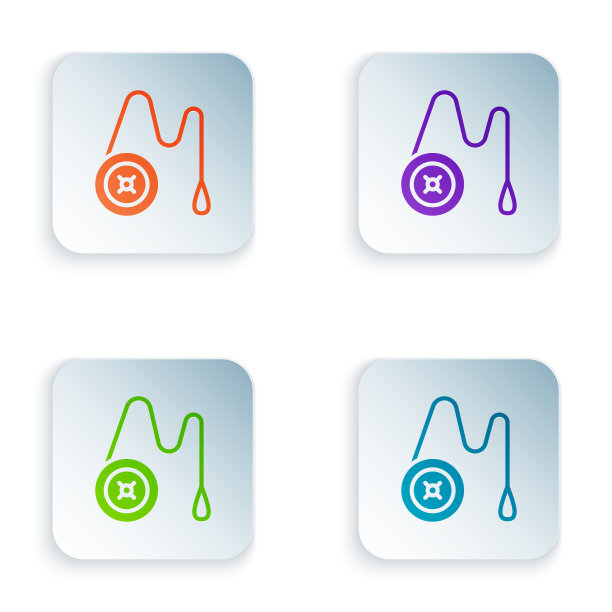 彩色溜溜球玩具图标孤立在白色背景图片下载