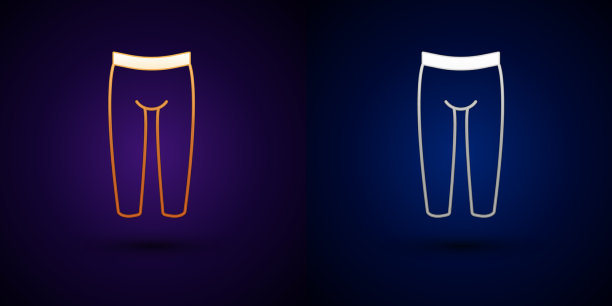 金色和银色的打底裤图标隔离在黑色上图片下载