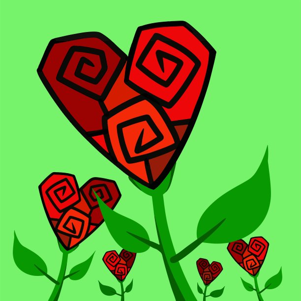 玫瑰和心脏图片下载