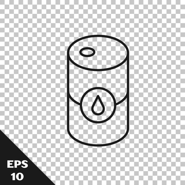 黑线桶油图标隔离透明图片下载