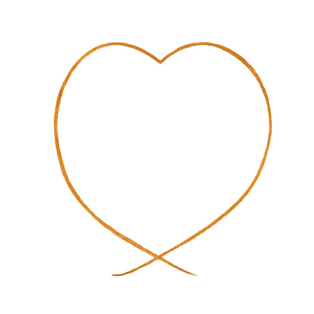 心形框，金色水彩。图片下载