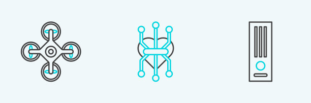 设置线视频游戏主机无人机和处理器图片下载