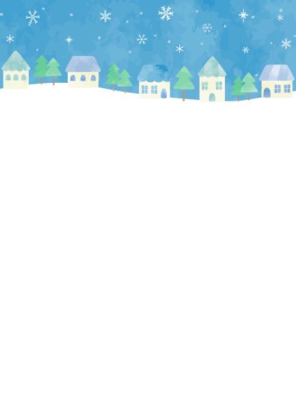美丽的冬日小镇背景插画图片下载
