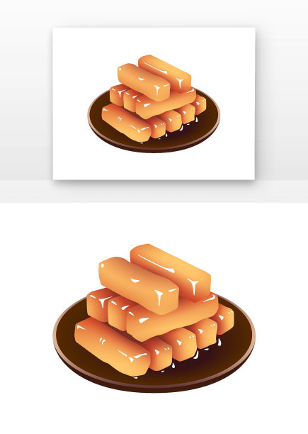 入秋美食炸糕插画元素图片下载