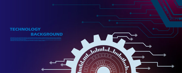 齿轮和六边形几何抽象线和点连接的背景。技术连接数字EP.7图片下载