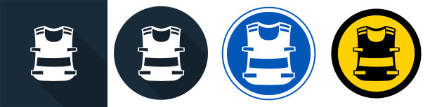 符号穿背心隔离在白色背景，矢量插图图片下载