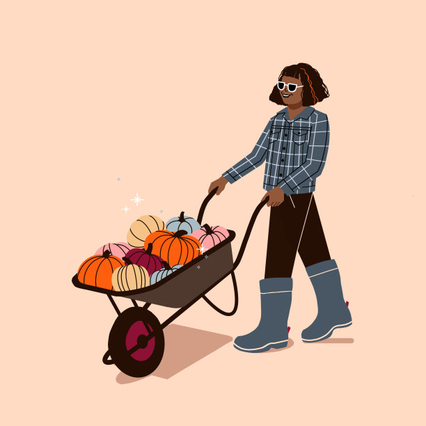 推着南瓜的人图片下载