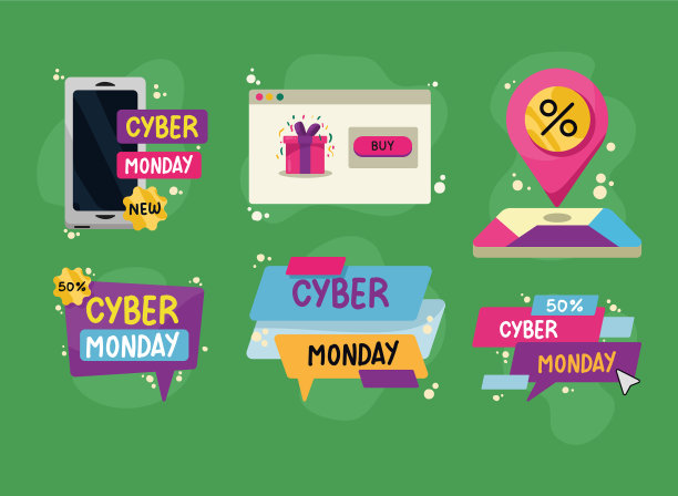 六个网络星期一图标图片下载