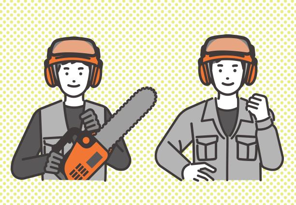 在林业/第一产业/山区/森林工作的人的矢量插图材料图片下载