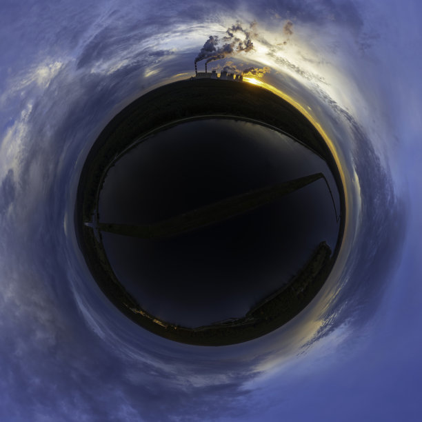 燃煤电站(360度鸟瞰图)图片下载