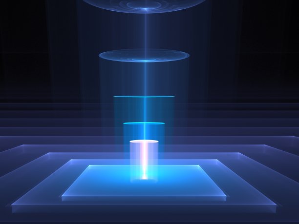 抽象的未来主义组成在蓝色调上的黑色背景图片下载