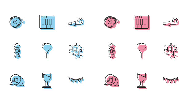 在讲话气泡酒杯里设线音符图片下载