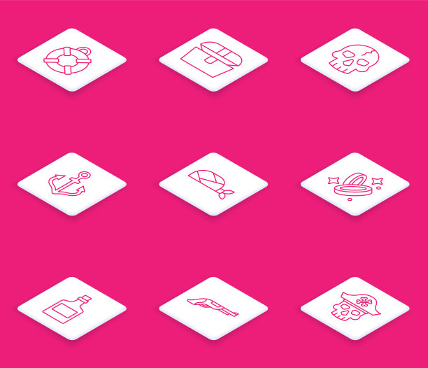 套线救生圈古董宝箱骷髅图片下载