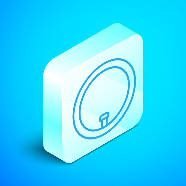 等距线自行车车轮图标隔离在蓝色图片下载