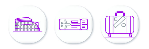 为旅行和贴纸设置线旅行箱图片下载