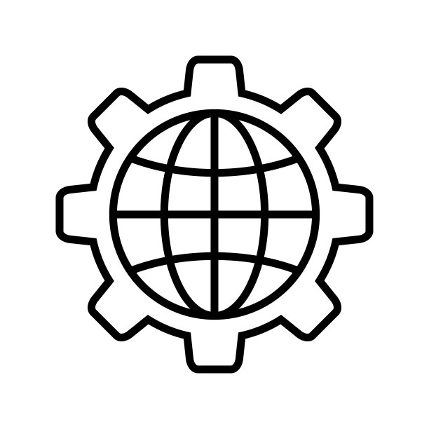 互联网地球仪图标矢量设计模板在白色背景图片下载