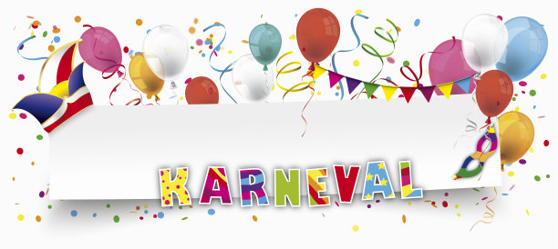 狂欢节空纸横幅气球小丑帽图片下载