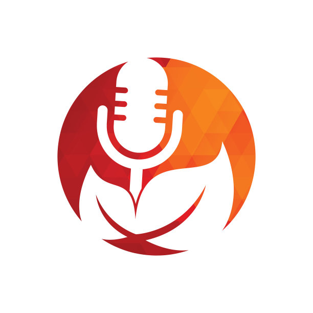 播客叶自然生态矢量标志设计。图片下载