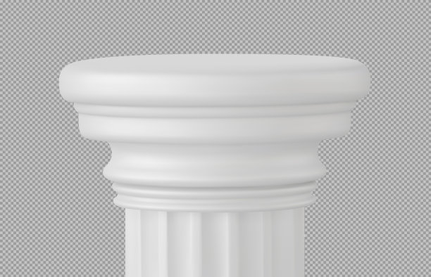 白色3d圆柱体柱隔离在透明背景上。矢量图图片下载