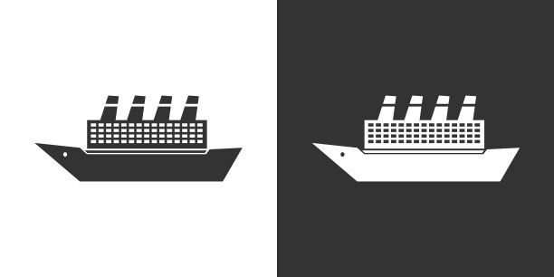 船舶和海洋船黑色剪影图片下载