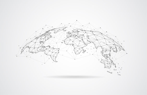 全球网络连接。世界地图点线构成全球业务概念。矢量图图片下载