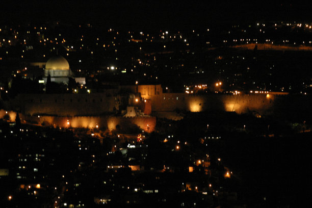 耶路撒冷老城墙夜景图片下载