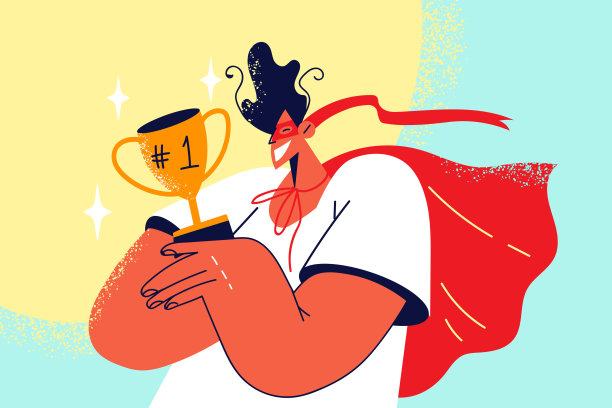 微笑的男子拿着金奖图片下载