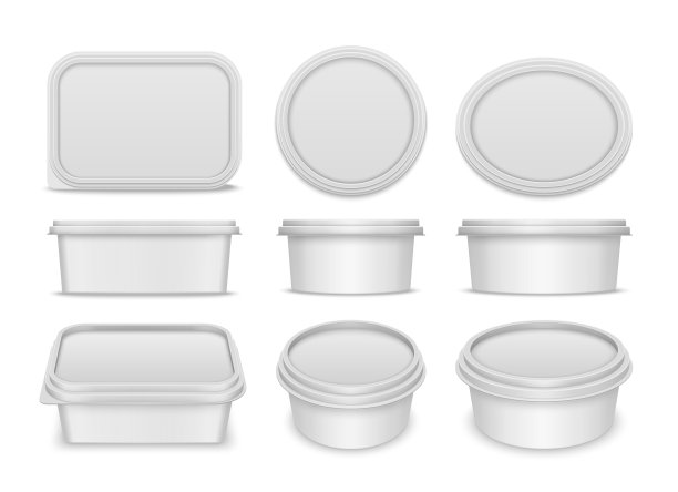 矢量白色矩形、圆形和椭圆形容器图片下载