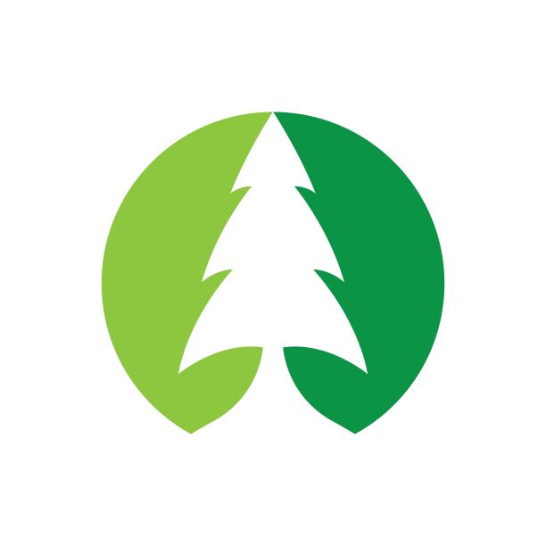 松树标志形象插画图片下载