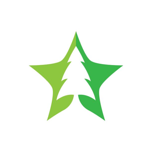 松树标志形象插画图片下载