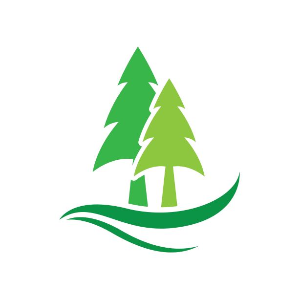 松树标志形象插画图片下载