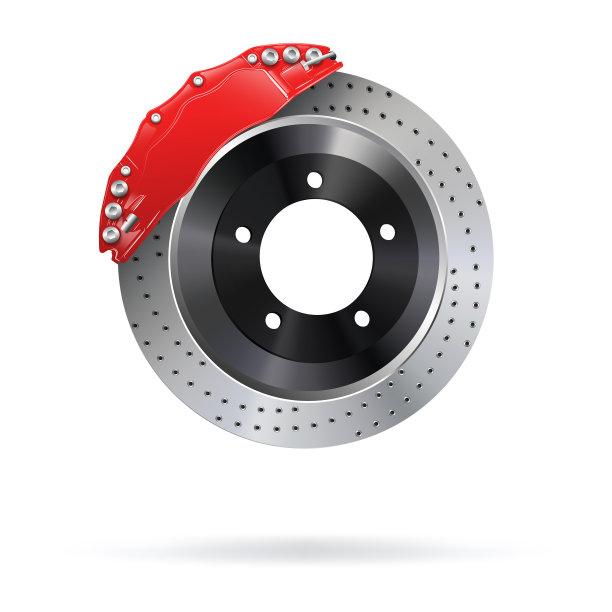 矢量插图，汽车刹车，方向盘逼真的3d图标图片下载