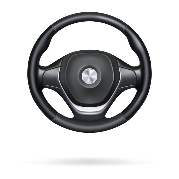 矢量插图，汽车方向盘，逼真的3d图标图片下载