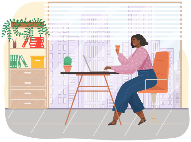 在工作场所使用笔记本电脑的妇女。公司员工，电脑技术员在线自由职业图片下载