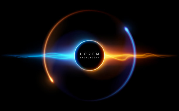 抽象的蓝色和黄色光效果背景图片下载