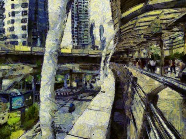 插图创造了一种印象派的绘画风格。图片下载