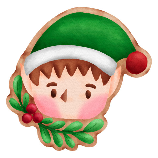 圣诞可爱饼干插图剪纸图片下载