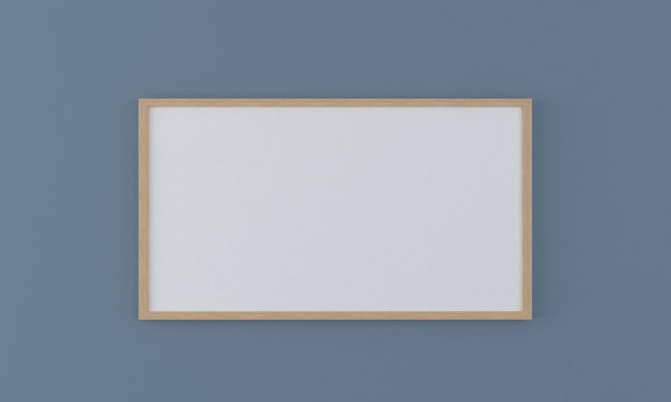 蓝色墙壁附近的模型框架的3D渲染图片下载