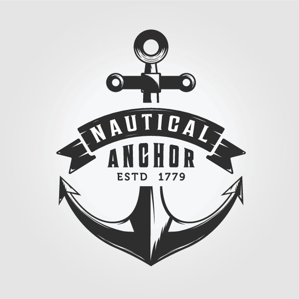 复古锚标志矢量插图设计。航海海洋的概念。乘坐游艇冒险和旅行图片下载