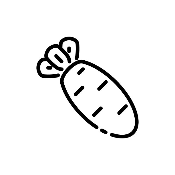 胡萝卜一行图标。有益身体的蔬菜，豆科植物，豌豆汤，维生素，健康营养。吃的概念。白色背景上的矢量黑线图标图片下载