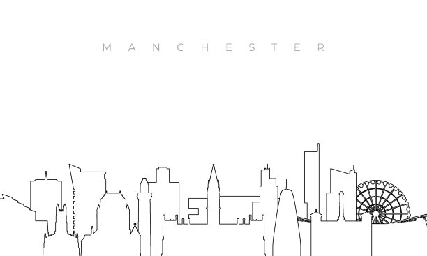 曼彻斯特天际线轮廓。图片下载