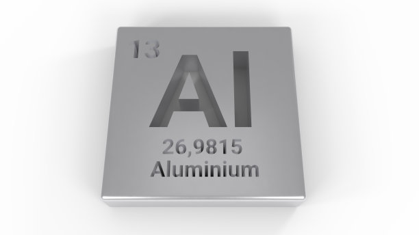 元素周期表铝图标在白色背景。三维演示图片下载