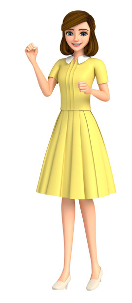 一位女商人正在摆胜利的姿势图片下载