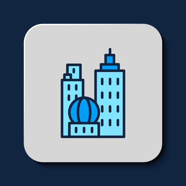 填满轮廓的城市景观图标孤立上图片下载