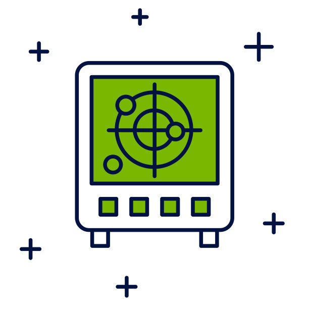 用监视器上的目标填充轮廓雷达图片下载