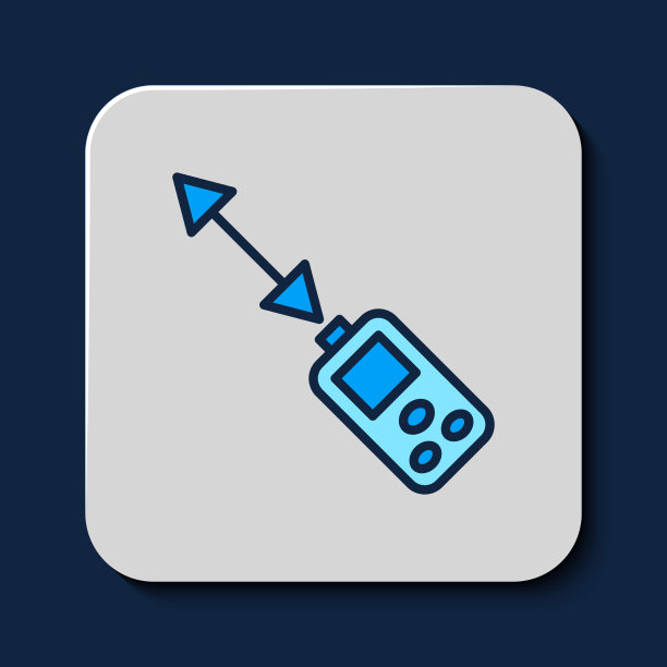 填充轮廓激光距离测量图标图片下载