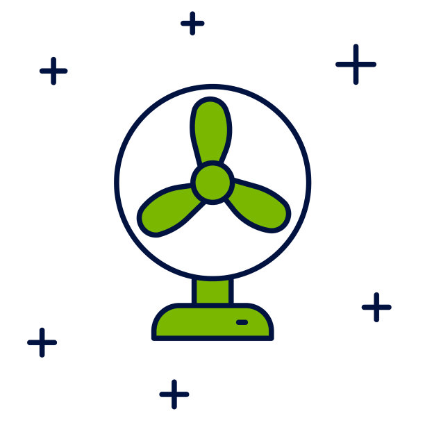 填充轮廓电风扇图标隔离在白色图片下载