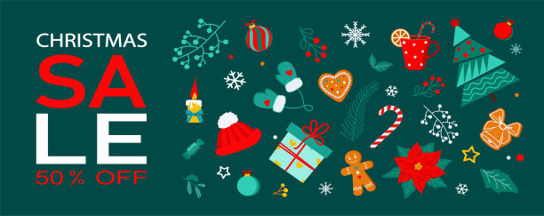 圣诞销售季设计模板图片下载