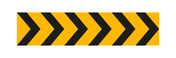 箭头路黄色标志。图片下载